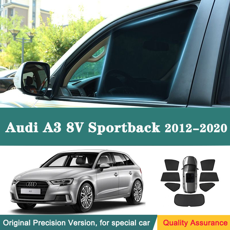汽車窗簾遮陽板適用於奧迪 A3 8V Sportback 2012-2020 車窗遮陽板前擋風玻璃後側窗簾遮陽板遮陽板