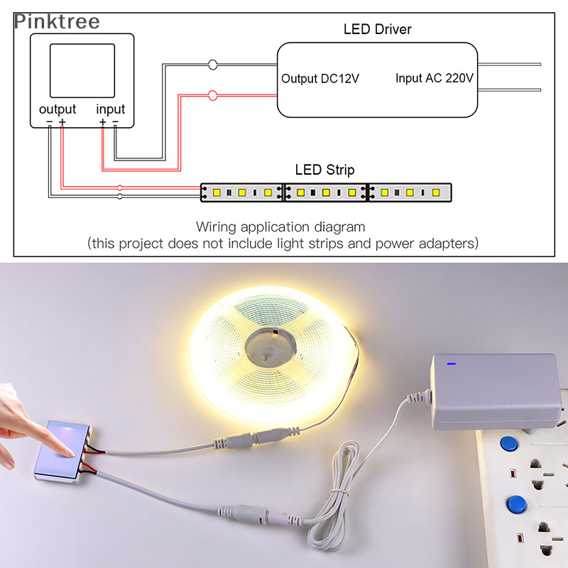 Ptr 12V 5A 浴室鏡 LED 調光開關電容式 CCT 可調節觸摸感應開關,用於鏡燈背光裝飾 TW