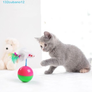 CUBANO貓玩具,塑料經久耐用貓玩具玩球,貓用品色彩繽紛搞笑交互式寵物老鼠不倒翁寵物小貓