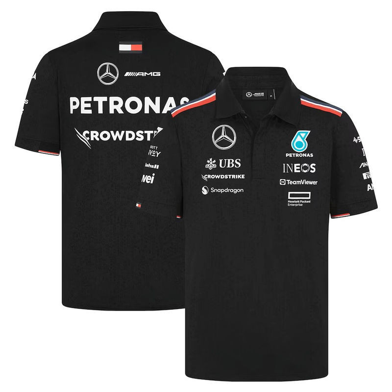 2024新款夏季新款梅賽德斯賽車服f1AMG賓士F1速乾POLO衫車隊短袖