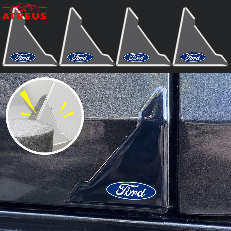 2/4 件福特汽車透明門角保護貼車門防撞防刮保護套適用於福特 Fiesta Ranger Ecosport Focus