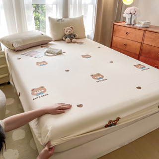 💥超柔軟水洗棉床包💥可愛卡通印花床罩 床套15色可選 素色床單 床墊套 單人/雙人/加大/特大 枕套
