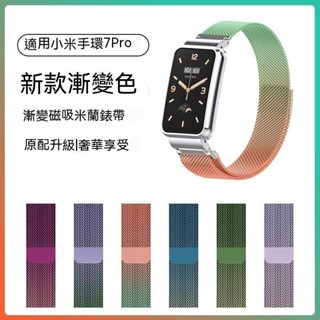 適用於 小米手環8 Active 錶帶 米蘭磁吸漸變色金屬錶帶 Xiaomi 8 Active 創意智慧運動 男女錶帶