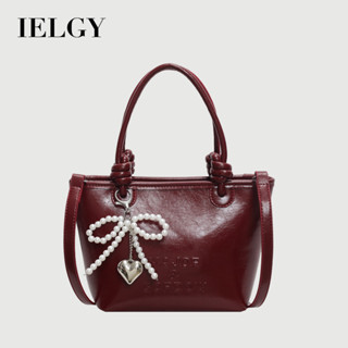 IELGY 高階感時尚手提包 夏天流行通勤紅色女包 百搭斜挎水桶包