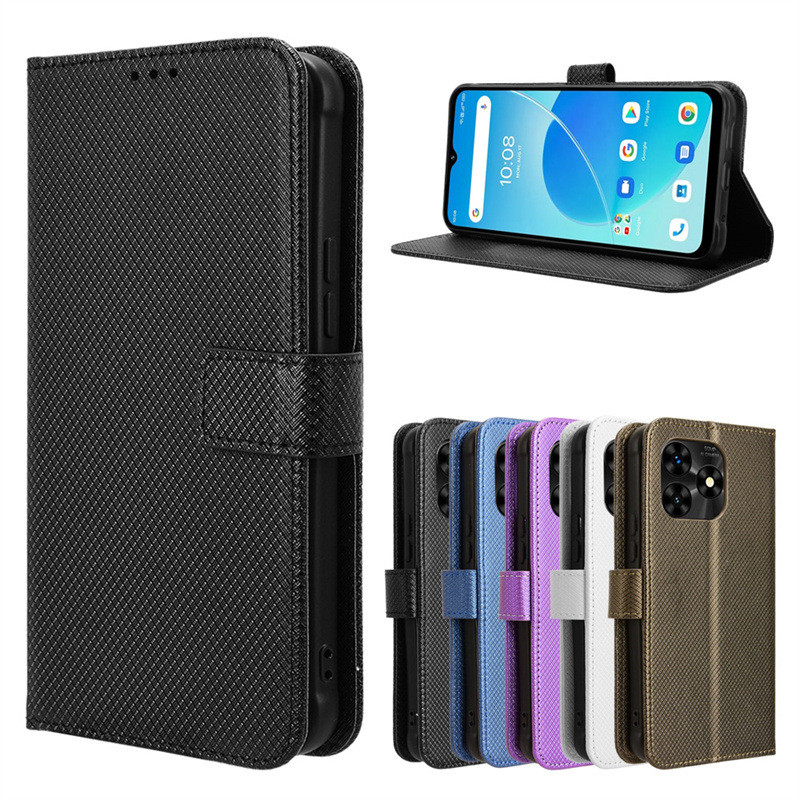 適用優米Umidigi G5/G5A/G5 Mecha手機殼插卡掛繩翻蓋鑽石紋皮套