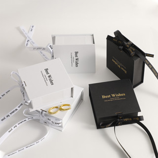 【客製化】【首飾盒】定製logo 珠寶首飾盒 絲帶禮品飾品盒 翻蓋盒 項鏈戒指吊墜收納盒