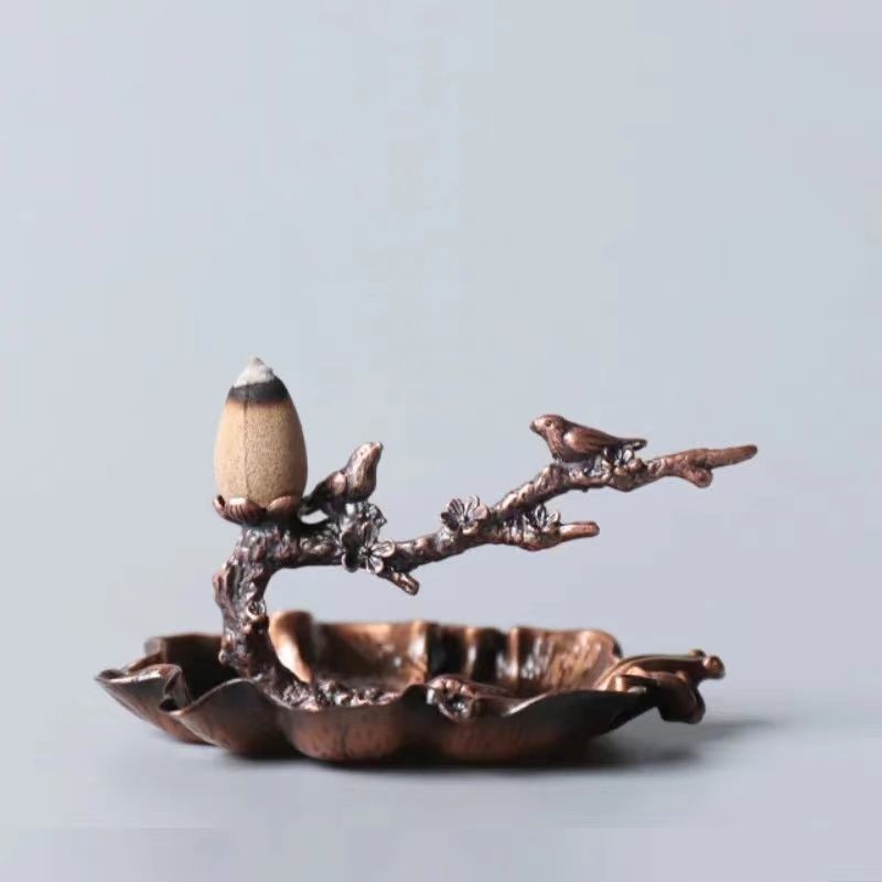 18/精品喜鵲倒流香  荷塘鏡意倒流香座香插居家辦公到流香檀香架子託-ss30 VAQ1