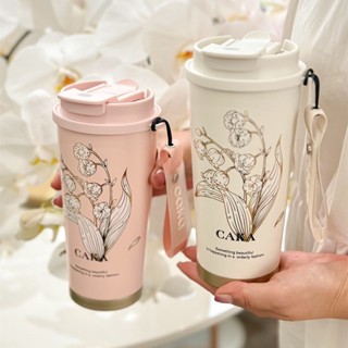 【LUCKY】CAKA保溫咖啡杯 陶瓷內膽保溫杯 便攜吸管杯 316不鏽鋼保溫杯 隨行杯
