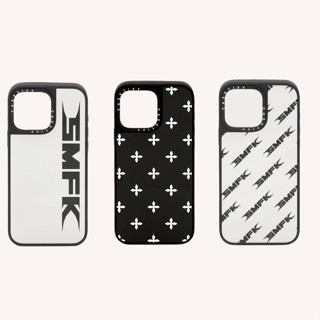 SMFK 未來漣漪閤作手機保護殻鏡麵字母十字花iPhone16ProMa手機殻