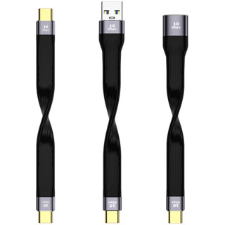 FPC柔性短線USB 3.1轉Type-C數據線10Gbps傳輸USB-C轉C扁線13CM適用三星手機筆電硬碟行動電源