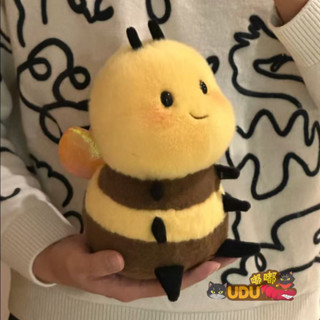 萌趣 可愛幼崽小蜜蜂毛絨玩哦 女生陪睡玩偶 可愛 kiss蜜蜂毛絨玩具 兒童安撫玩偶 情人節禮物 創意 蜜蜂桌伴娃娃 送