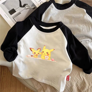 兒童長袖上衣 卡通寶可夢衣服 薄款兒童長袖上衣 春秋款皮卡丘衣服