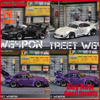 可髮·SW限量版1:64保時捷RWB 993軍女寬體改裝閤金汽車模型收藏擺件