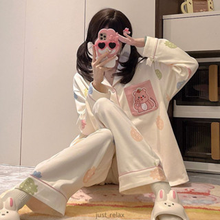 現貨 小海狸 長袖睡衣 純棉家居服 春秋 居家服 可愛睡衣 loopy睡衣 兩件式睡衣 女睡衣 親子睡衣 純棉睡衣 露比