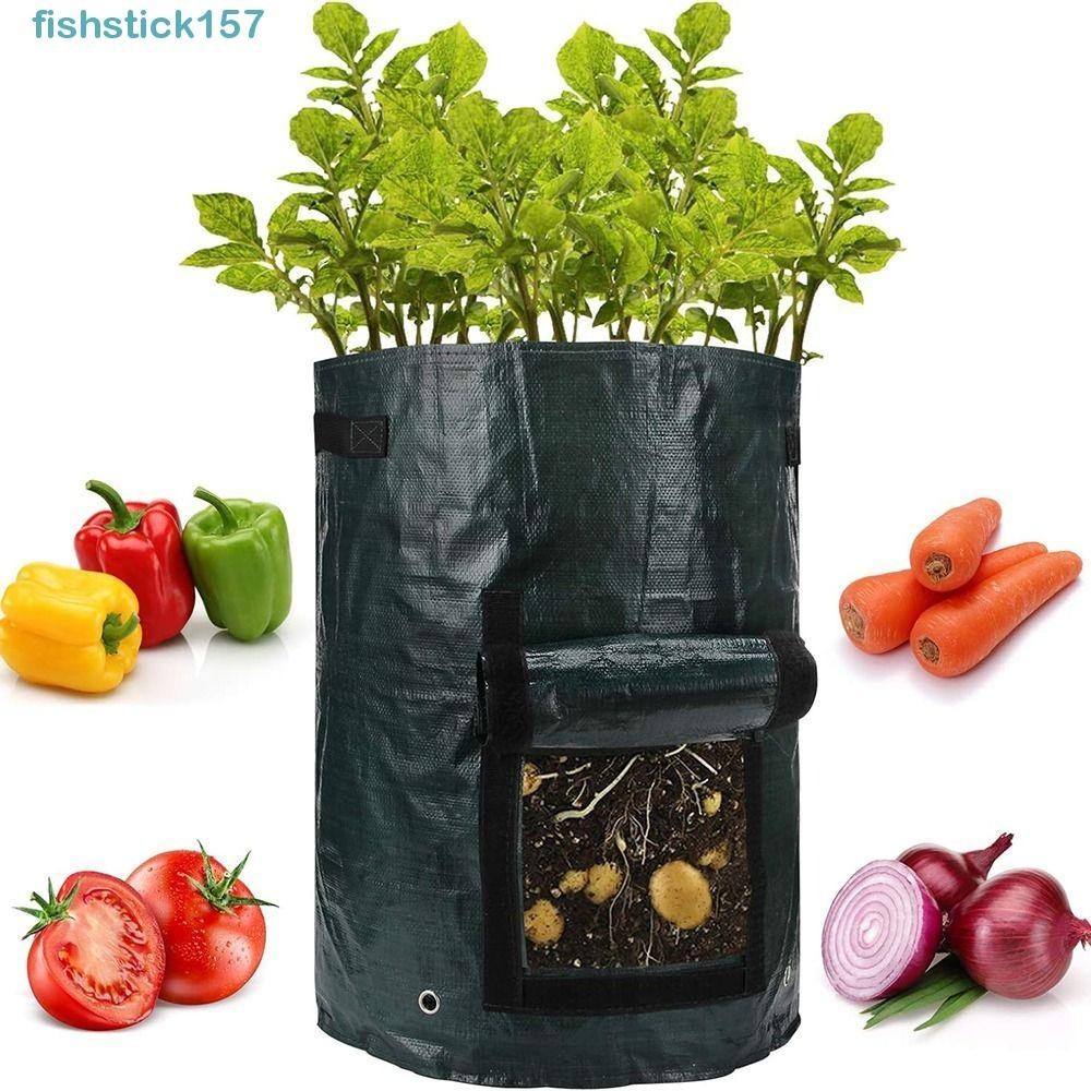 157FISHSTICK園林種植袋,輕量級加厚馬鈴薯種植袋,帶手柄可折疊透氣蔬菜播種機浴缸室內