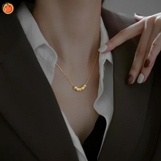 韓國時尚不銹鋼首飾轉移金豆項圈項鍊女士簡約串珠吊墜項鍊項圈 YDEA-MY JP6