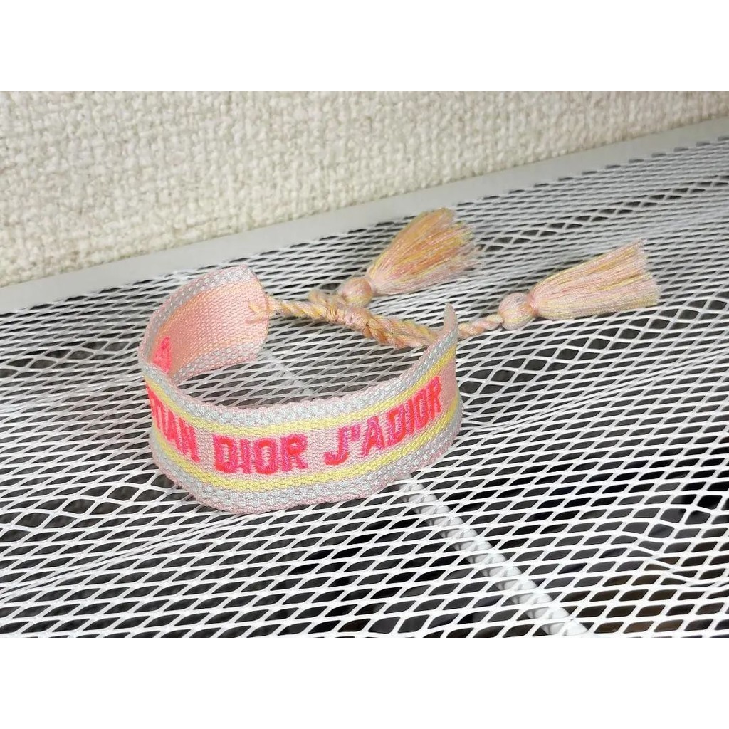Dior 迪奧 手環 手鍊 粉紅色 編織手環 mercari 日本直送 二手