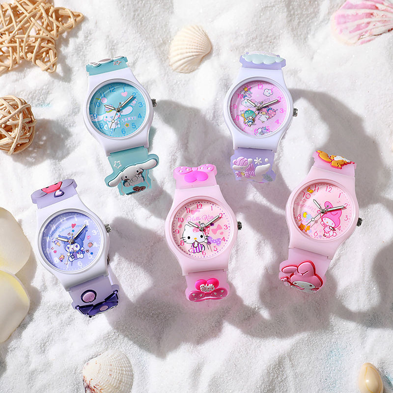 新款可愛卡通 兒童手錶 美樂蒂 凱蒂貓 手錶 果凍 三麗鷗 小學生手錶 石英錶 男孩女孩禮物
