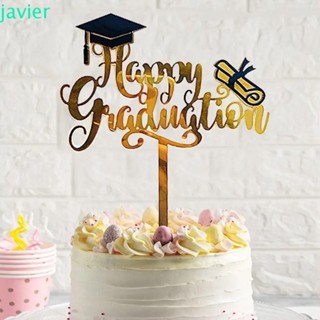JAVI1ER恭喜蛋糕禮帽,黑金亞克力快樂畢業帽蛋糕禮帽,卡通DIY單身漢帽子帽子蛋糕裝飾