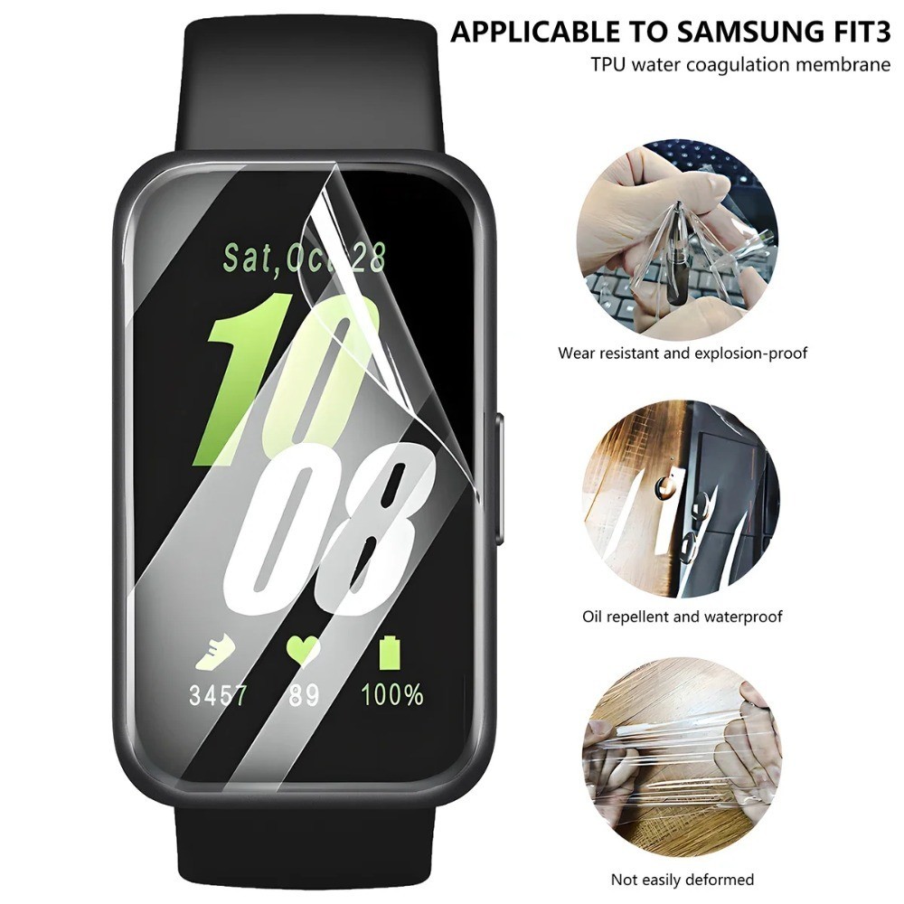 SAMSUNG 適用於三星 Galaxy Fit3 保護膜非玻璃的三星 Galaxy Fit3 防刮智能手錶屏幕保護膜水