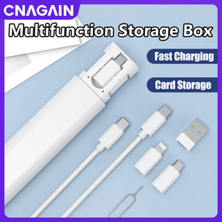 Cnagain 多功能收納盒包括 USB/Type C/Micro USB 手機充電線轉換器 + 卡針 + 存儲卡插槽,