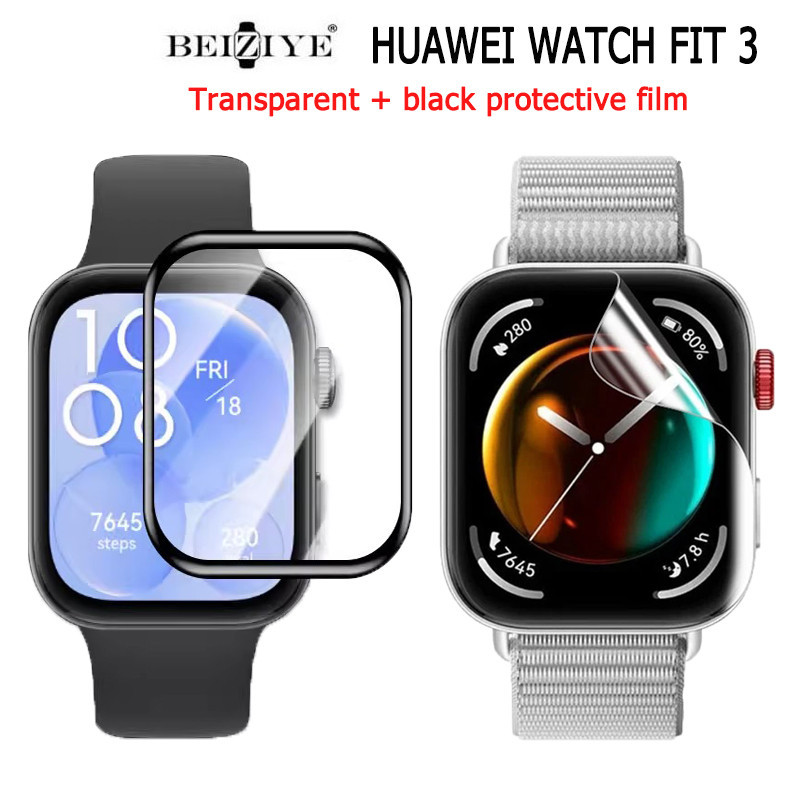 適用於華為手錶 Fit 3 屏幕保護膜的水凝膠膜適用於華為智能手錶配件的防刮透明保護膜