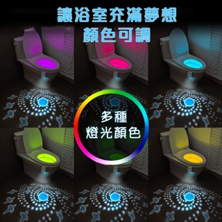 浴室 馬桶感應燈 RGB可調彩燈 投影星空圖案小夜燈 燈掛式 廁所人體感應燈 衛生間感應馬桶燈 USB充電馬桶燈 氛圍燈