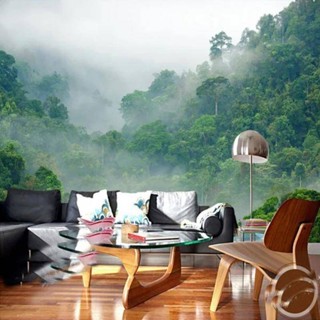 自然霧森林3d照片壁畫客廳臥室電視沙發背景牆紙家居裝飾壁紙