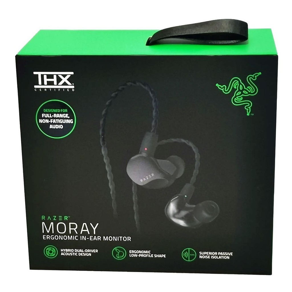 雷蛇 Razer Moray 有線3.5mm 適合全天直播的人體工學設計入耳式監聽耳機 RZ12-0445(平行進口)