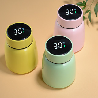 新款迷你顯溫保溫杯 燕窩銀耳悶燒杯304不鏽鋼雙層真空簡約便攜