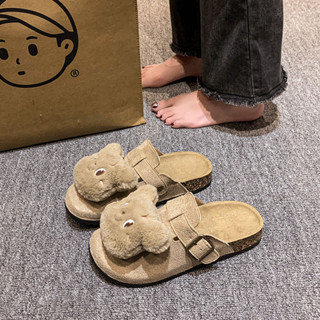 卡通可愛勃肯鞋女士網紅ins風新款時尚休閒厚底包頭半拖鞋女外穿