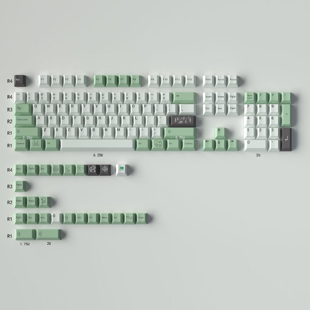 DIY鍵帽#GMK November Fog十一月迷霧鍵帽綠色櫻桃原廠大全套PBT熱昇華