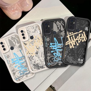 Oppo A53 2020 A33 2020 A11S A53S 可愛卡通矽膠藍色英文防震套TPU手機殼情侶手機