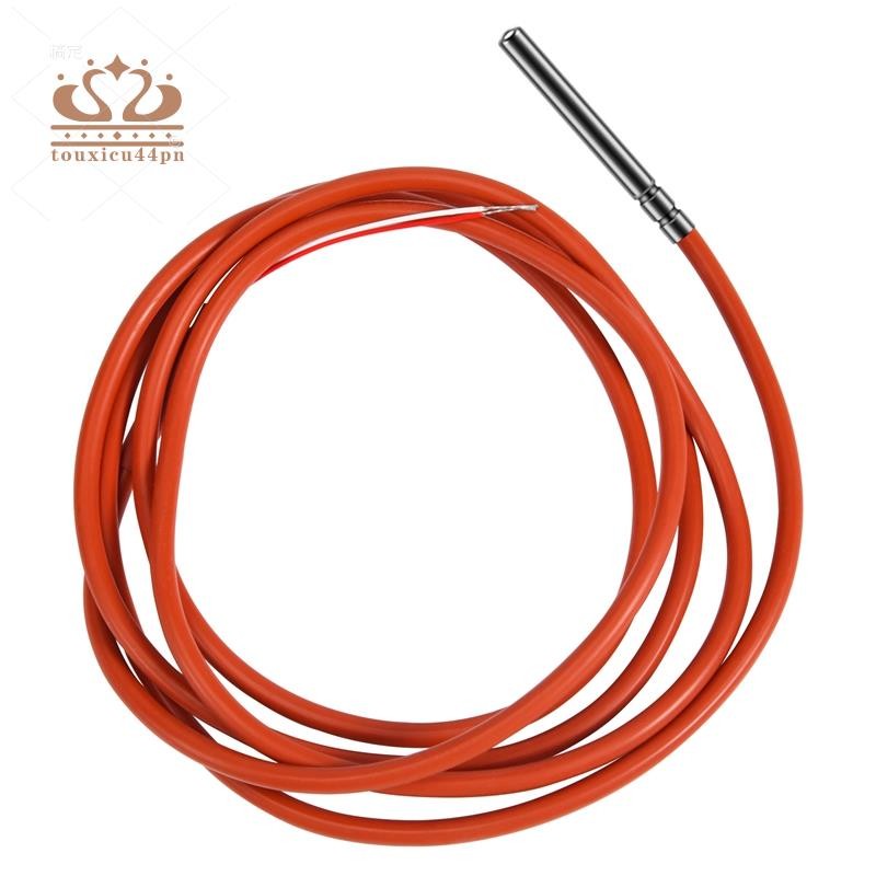 2 線 PT1000 溫度傳感器熱敏電阻矽膠塗層 1.5 米探頭 45mm x 5mm -50-180 攝氏度 RTD