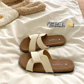 軟糯Q彈~!好質感小眾扭結交叉拖鞋女軟軟外穿夏季ins沙灘涼拖鞋