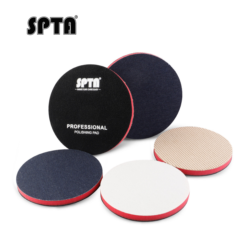 Spta 汽車去橙皮拋光拋光墊牛仔墊 1000/2000/3000 粒度 3" 5" 6" 牛仔布汽車拋光盤