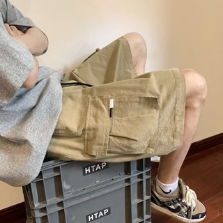 【HOT 本舖】男裝 M-3XL 美式工裝牛仔短褲 男士 夏季薄款 中褲 男生寬鬆 五分褲子 男款短褲