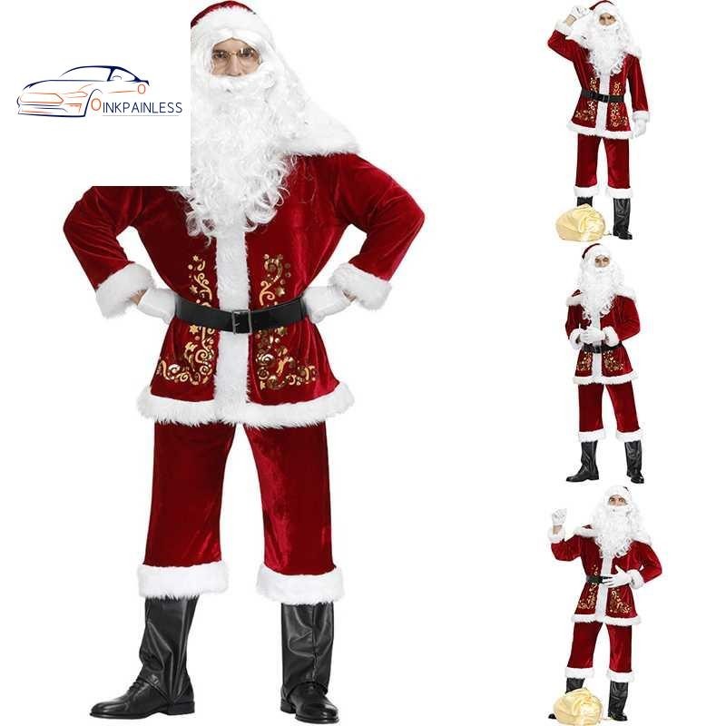 成人聖誕老人服裝聖誕服裝聖誕老人角色扮演派對套裝男孩兒童兒童角色扮演服裝