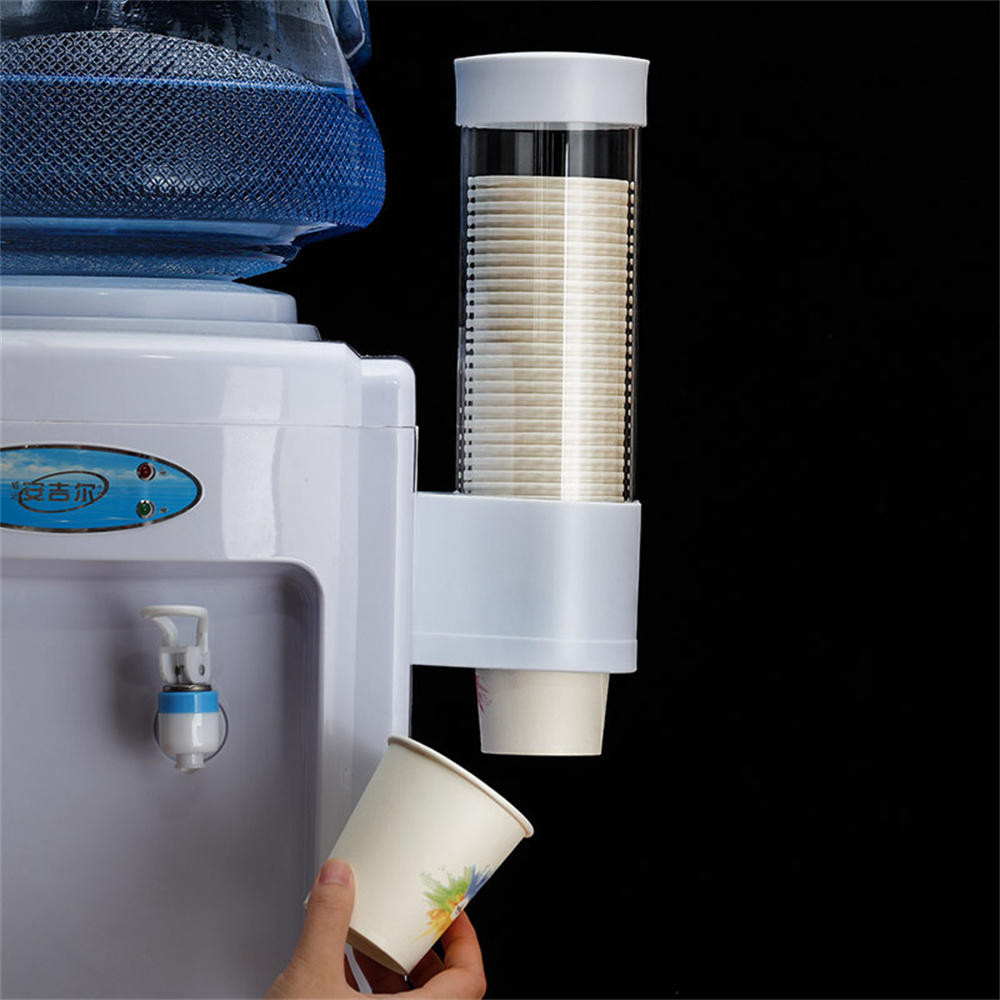 [新到貨] 壁掛式塑料飲水機杯架一次性紙杯飲水機杯容器適用於家庭辦公室