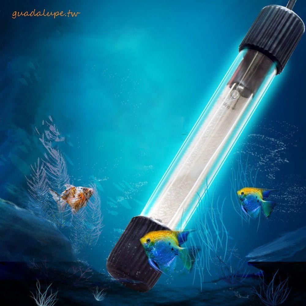 GUADALUPE魚缸紫外線殺菌燈:,3/5/7/9/13w玻璃/塑料紫外線消毒燈,黑色EU插頭除藻燈