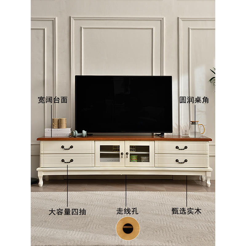 💖現代經典電視櫃💖實木電視櫃茶幾組合簡約現代小戶型客廳臥室輕奢地櫃歐式電視機櫃