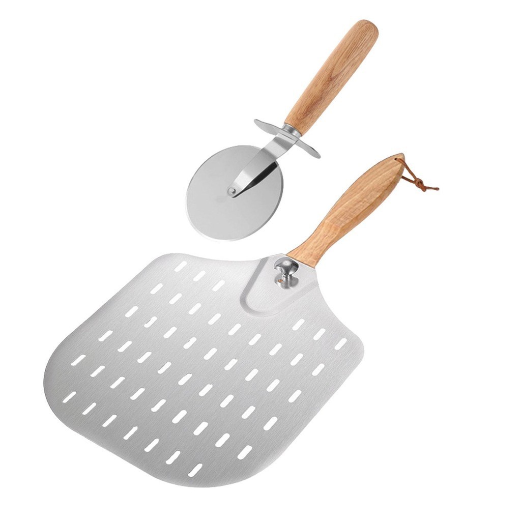 [SzlztmyabTW] 比薩槳和刀具套裝易於存放比薩鏟廚房麵包