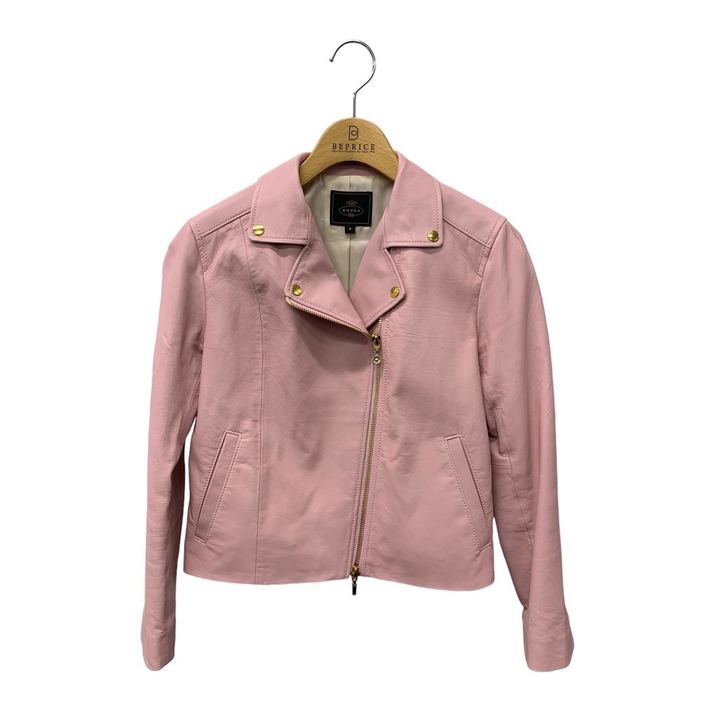 PINK皮衣外套 夾克外套粉紅色 皮革 日本直送 二手