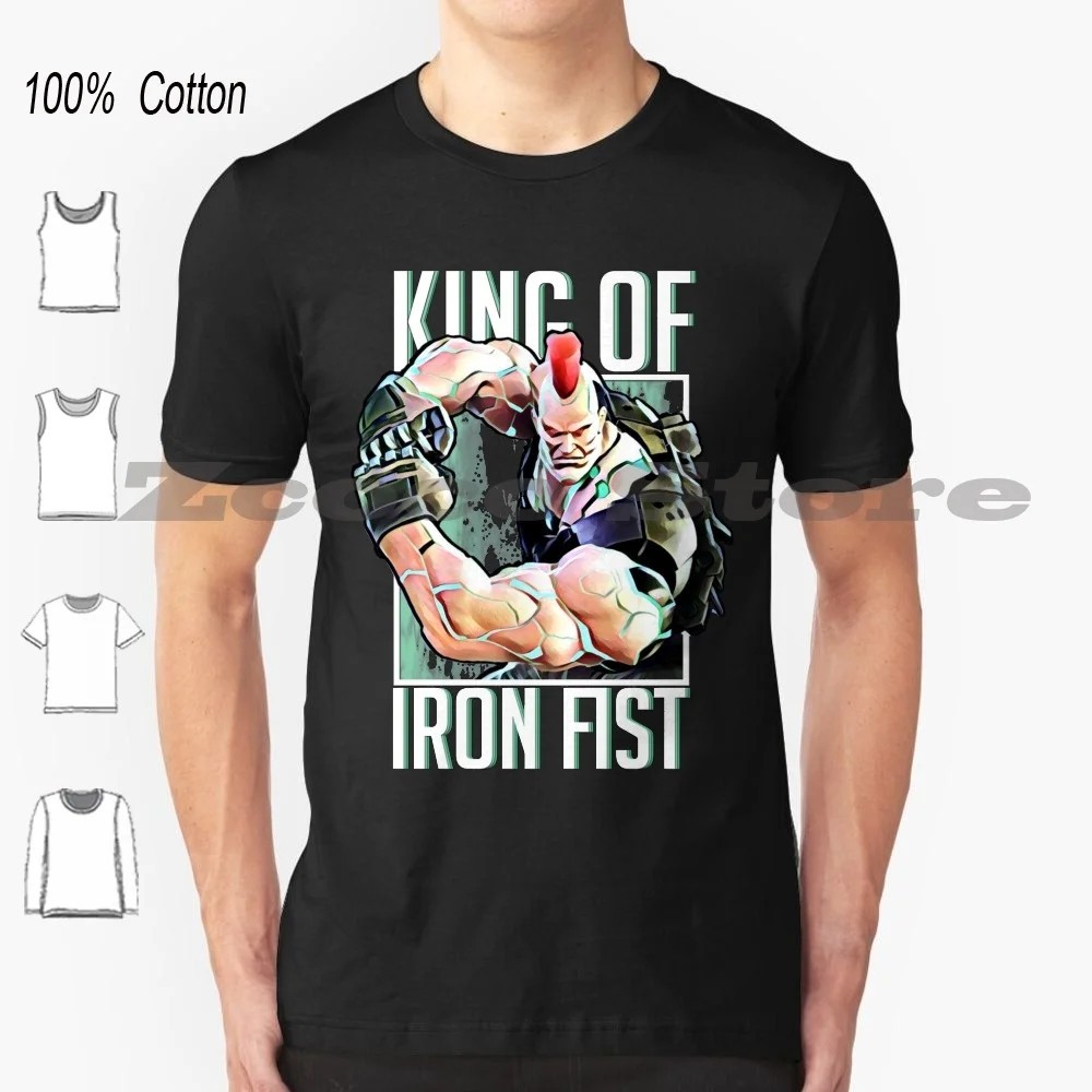 遊戲Iron Fist鐵拳圖案男士百分百純棉圓領短袖T恤