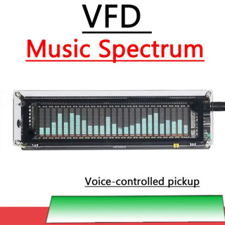Vfd音樂頻譜時鐘顯示電平指示器節奏分析儀音頻氛圍燈usb TYPE-C 5V 12V車載功放