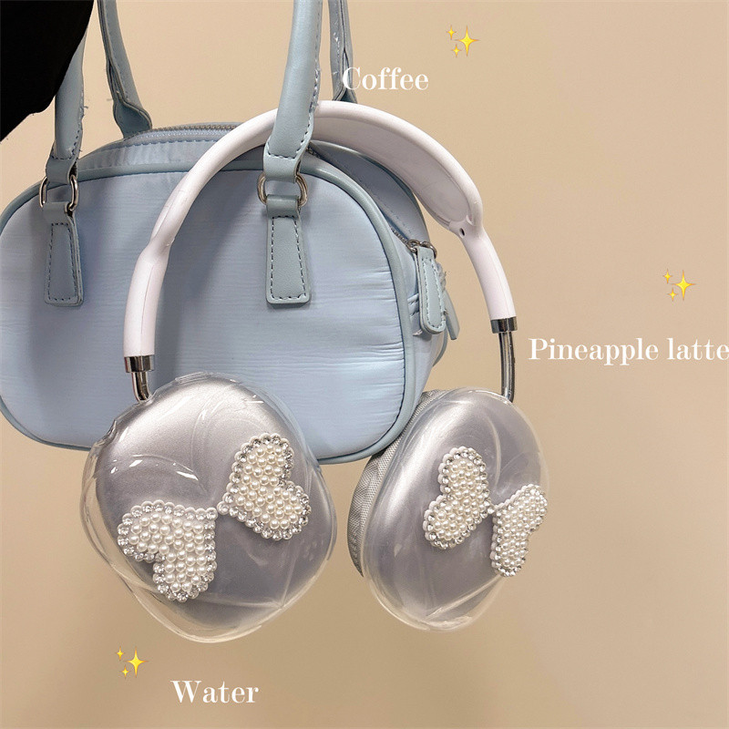 Love Bow 適用Airpods max簡約頭戴耳機殼 蘋果Airpods max耳機保護套 矽膠軟殼 透明軟殼防摔