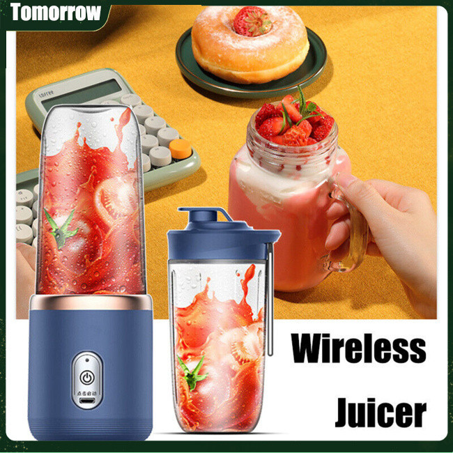 Tol 電動無線榨汁機帶 6 刀片榨汁機水果飲料杯自動迷你電動榨汁機冰沙攪拌機冰