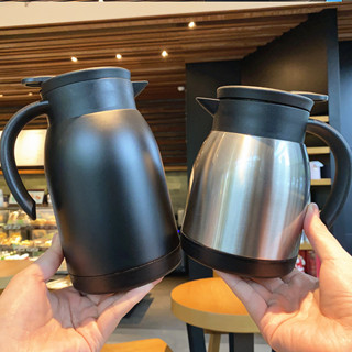 歐式保溫水壺批發不鏽鋼真空咖啡壺雙層不鏽鋼保溫壺手柄熱水保溫