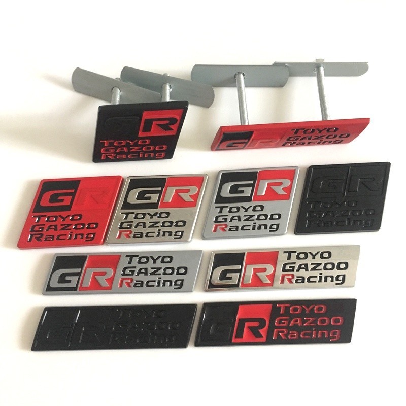有趣的汽車 3D GR Gazoo Racing 標誌徽章徽章汽車貼紙前格柵汽車配件適用於豐田 HV YARiS RC