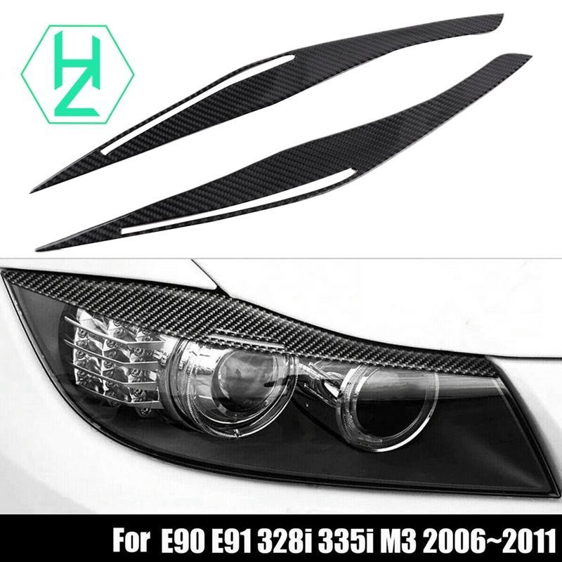[hzhaiyaa3.tw]BMW E90 E91 328I 335I M3 2006-2011 碳纖維大燈眼瞼眉罩貼紙